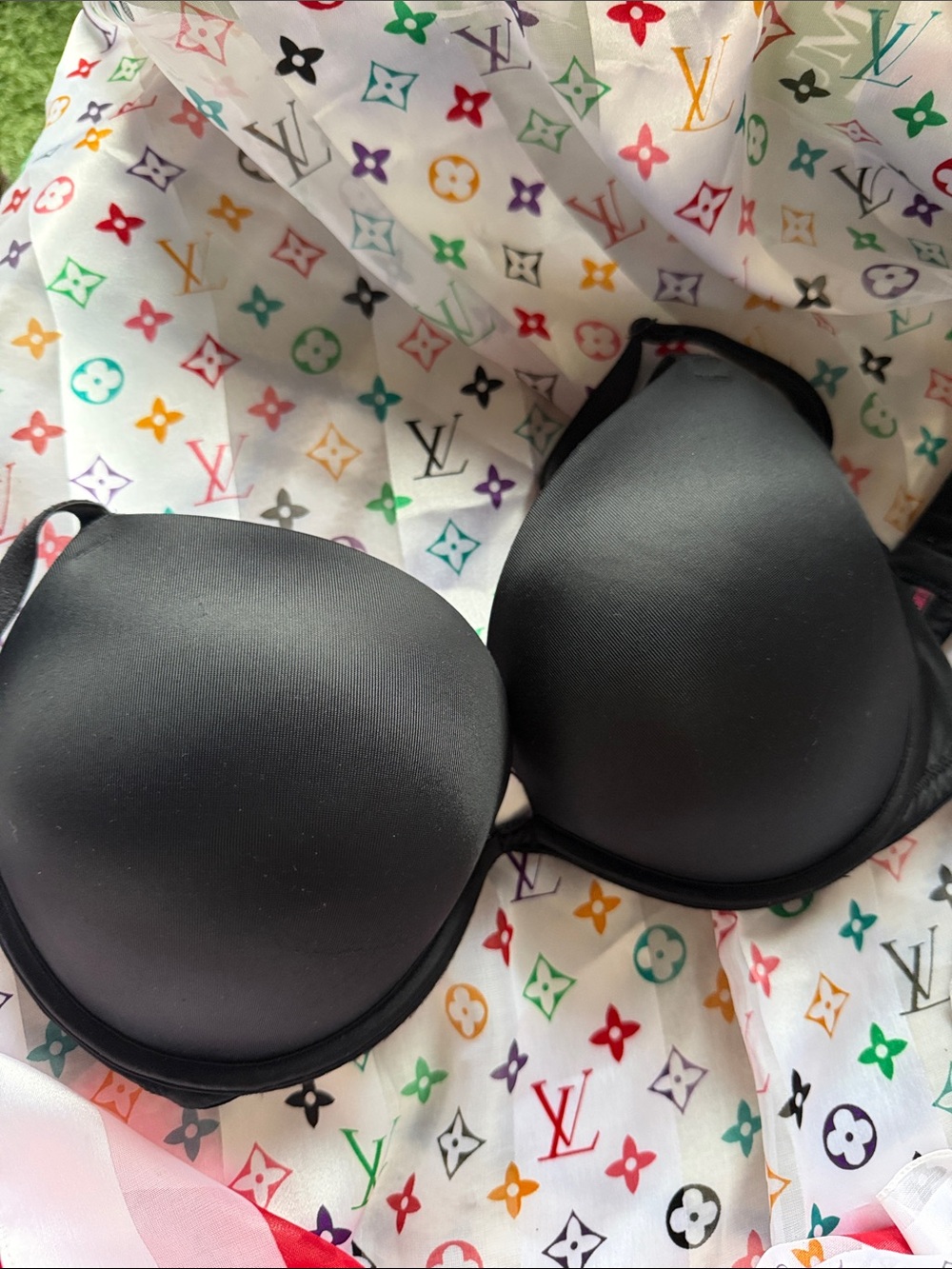 Pink Black Smooth super push up bra